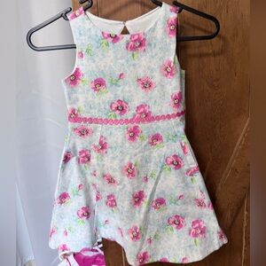 Janie and Jack Pink Floral Sleeveless Fit-and-Flare Dress